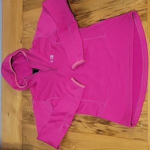 Millet women's M magenta 1/4 zip medium weight hooded sweatshirt
